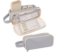 Procase Trousse Scolaire 2 Compartiment, Trousse Rigide Antichoc Multi Poches, Durable Et Anti-Salissant, Garçon Ou Fille, Étudiant Ou Écolier