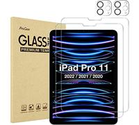 ProCase Verre Trempé pour iPad Pro 11 2022/2021/ 2020, 2 Protection Écran + 2 Protection d'Objectif de Caméra Arrière, Film Protection Screen Protecteur, Anti Rayures Sans Bulles