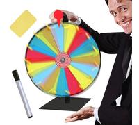 PROCATE DRAGE Spinner - Table en plastique coloré effaçable pour tombola - Roue de jeu - 30 cm 15 grilles avec design de base solide - Roue Lucky Spin pour les de carnaval en classe