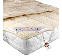 PROCAVE sur-Matelas en Velours de Laine de Mouton et Laine Vierge, sur-Matelas de Haute qualité, protège-Matelas doté de 4 Coins élastiqués, alèse 70x190 cm
