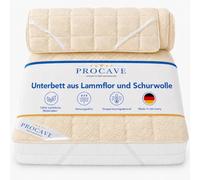 PROCAVE sur-Matelas en Velours de Laine de Mouton et Laine Vierge, sur-Matelas de Haute qualité, protège-Matelas doté de 4 Coins élastiqués, alèse 160x190 cm
