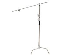 Procédé de moulage sous pression Heavy Duty 330 cm Réflecteur de lumière Trépied C avec bras Boom pour Aputure Godox, robuste et durable & design réglable, avec poignée en éponge