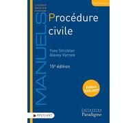 Procédure civile - Yves Strickler - Bruylant - broché - Manuel