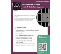Procédure pénale: droit de l'exécution des peines