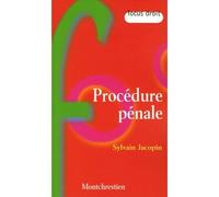 Procédure pénale - Sylvain Jacopin - Montchrestien - broché - Etude