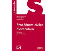Procédures civiles d'exécution 13ème édition - Gérard Couchez - Sirey - broché - Etude