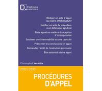 Procédures d'appel 2022/2023 2nde édition - Christophe Lhermitte - Delmas - broché - Etude