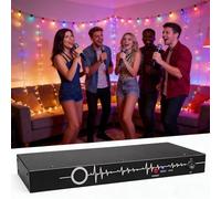 Processeur audio, 6 entrées 4 sorties suppresseur de retour avec connexion universelle de 6,5 mm, amélioration du gain 5-14 db, anti-hurlement et anti-sifflement pour les performances sur scène