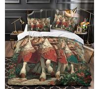 Procession des chevaliers Parure de Lit Imprimé en 3D Ultra Douce Hypoallergique Housse de Couette Microfibre résistante Fermeture Éclair Respirante for Enfants Garçons Ado Single（135x200cm）