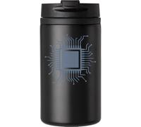 Processor CPU Minimalist Art Tasse à café de voyage pour boissons chaudes et froides Tasse thermique à double paroi avec couvercle étanche Noir