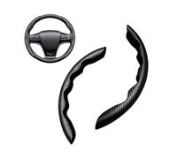 Processus Fibre Carbone Protection Volant Segmentée pour BMW 3er Gran Turismo GT / 6(VI) F34 M Sport I 2013-2019, Respirant Microfibre Cuir Couvre Volant Accessoires de Volant,Black