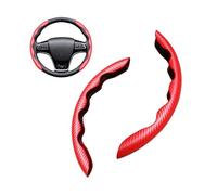 Processus Fibre Carbone Protection Volant Segmentée pour BMW 5er Gran Turismo GT / 6 (VI) F07 I 2009-2017, Respirant Microfibre Cuir Couvre Volant Accessoires de Volant,Red