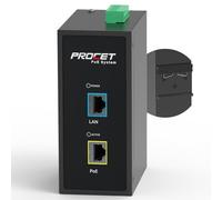 PROCET PT-PSE105GB-AC Gigabit PoE++ Adaptateur PoE industriel 60 W avec large température -40 °C à 65 °C, protection contre les surtensions 6 KV, entrée AC/DC, IEEE802.3af/802.3at/802.3bt