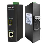 Procet Unique Ports Gigabit Power Boost sur injecteur PoE Switch 30W 55V Large température 6KV Protection surtension, 12-48VCdC entrée, Fibre Port, Montage sur Rail Din IEEE802.3af à, PT-PSE105GS-E