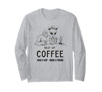 Prochain: Up Coffee Bigfoot Alien Cowboy Funny Cryptid Tee Manche Longue