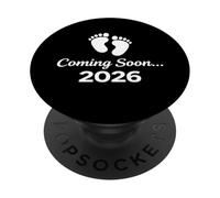 Prochainement 2026 Design d'annonce d'empreintes de Pieds de bébé PopSockets PopGrip Adhésif