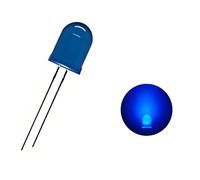 ProCircFix Lot de 50 diodes LED bleues de 10 mm, haute luminosité, F10, rondes émettrices de lumière, compatibles avec Arduino et circuits électroniques basse tension (50, bleu, 10 mm)