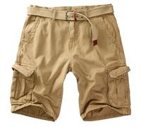 Procity Bermuda cargo vintage pour homme avec ceinture, Berlin, beige, XXL