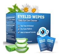 ProCIV Lingettes nettoyantes pour paupières avec huile d'arbre à thé, camomille, thé vert, aloe vera pour l'hygiène quotidienne des paupières et le soulagement des démangeaisons, traitement de la