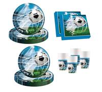 Procos 10215300DY - Party Set Soccer, 52 pièces de vaisselle de fête jetable pour anniversaire d'enfant et fête à thème, décoration de table, unbekannt