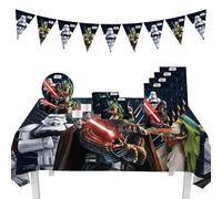 Procos 10215307DY - Set de fête Star Wars Galaxy, 46 pièces de vaisselle jetable pour anniversaire d'enfant et fête à thème, décoration de table