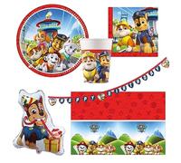 Procos 10215311DY - Set de fête Paw Patrol, 39 pièces de vaisselle jetable pour anniversaire d'enfant et fête à thème, décoration de table, unbekannt