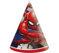 Procos 35125 Casquettes en papier Spider-Man, Multicolore, One Size