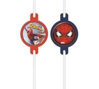 Procos 4 pailles médaillon Spiderman Fighter - Bleu