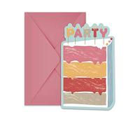Procos - 5PR89349 - Invitations avec enveloppe Birthday Cake - Multicolore