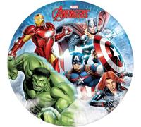 Procos Assiettes en carton biodégradables Avengers LAVE93871 Multicolore 8 pièces 23 cm