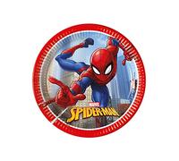 Procos 8 Assiettes en Carton Spiderman Fighter 20 cm - Bleu - Taille Unique