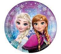 Procos 86755 - Assiettes Papier Disney La Reine des neiges Northern Lights (Ø23 cm), 8 pièces, Multicolore