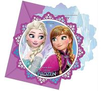 Procos 86919 Lot de 6 Invitations avec enveloppes Disney La Reine des neiges, Multicolore