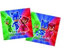Procos 88633 - Serviettes PJ Mask, 20 pièces, taille 33 x 33 cm, serviette à bouche, anniversaire d'enfant, vaisselle de fête, décoration de table