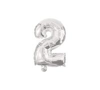 Procos 89799 Ballon gonflable en forme de chiffre 2 Gonflage à l'hélium ou à l'air pour anniversaire, décoration, fête, jubilé