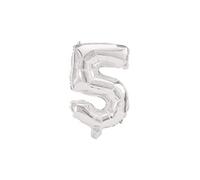 Procos 89802 - Ballon en plastique numéro 5, gonflé à l'hélium ou à l'air, Anniversaire, Décoration, Fête, Anniversaire