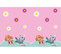 Procos 90278 - Nappe Paw Patrol, Skye & Everest, dimensions 120 x 180 cm, nappe en plastique, héros à quatre pattes, chiens, fête, décoration de table, essuyable, rose, vert