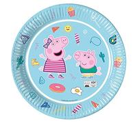 Procos 91877 Peppa Pig Star Shine Lot de 8 Assiettes compostables Motif Cochon 23 cm pour Anniversaire, fête à thème