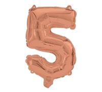 Procos 92481 - Ballon Gonflable Chiffre, Or Rose, Taille 95 cm, hélium, Anniversaire, décoration, fête