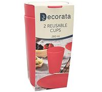 Procos 92886 92886 Lot de 2 gobelets réutilisables Rouge 310 ML