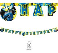 Procos 93359 - Guirlande d'anniversaire Batman, 2 mètres de long, décoration, Mix