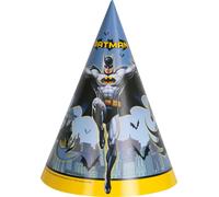 Procos 93360 - Chapeaux en papier Batman, 16x12 cm, Mix, anniversaire d'enfant