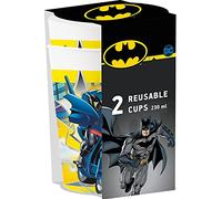Procos 93379 - Lot de 2 gobelets - Capacité : 230 ml - Batman - Réutilisable - Vaisselle de fête d'anniversaire - Décoration de fête