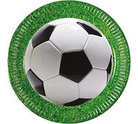 Procos 93429 Lot de 8 assiettes jetables en papier Motif football Taille 23 cm