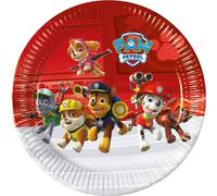 Procos 93435 - Assiettes de fête Paw Patrol Ready for Action, taille 23 cm, 8 pièces, assiettes jetables en papier, anniversaire d'enfant, vaisselle de fête, Mix