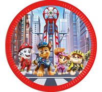 Procos 93453 - Assiettes de fête Paw Patrol The Movie, taille 23 cm, 8 pièces, assiettes jetables en papier, anniversaire d'enfant, vaisselle de fête, Mix