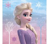 Procos 93840 - Serviettes Frozen 2 Wind Spirit, 33 x 33 cm, 2 plis, 20 pièces, Mix, anniversaire, thème, moyen, bleu clair, violet, rose