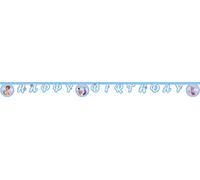 Procos 93844 93844 Bannière Happy Birthday Frozen 2 Wind Spirit FSC Décoration Suspendu Guirlande Anniversaire Fête à Thème, Multicolore