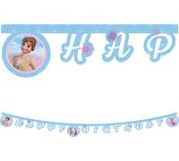 Procos 93844 - Bannière Happy Birthday, Frozen 2 Wind Spirit, FSC® Mix, décoration à suspendre, guirlande, anniversaire, fête à thème