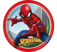 Procos 93863 - Assiette Spiderman Crime Fighter, 23 cm, 8 pièces, jetable, en carton, anniversaire, fête à thème